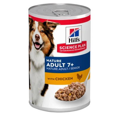 Hill’s Science Plan Mature Adult cu Pui Conservă Câini 370g