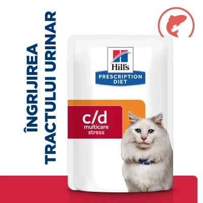 Hill’s Prescription Diet C/D Multicare Stress cu Somon Pisici 1.02kg