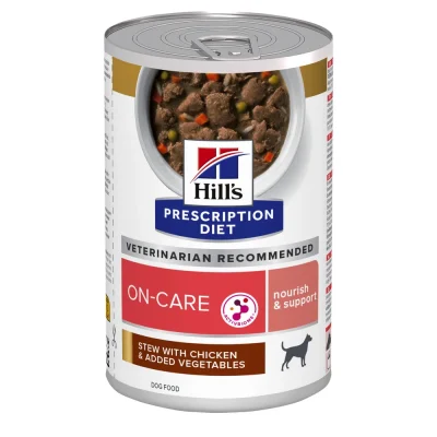 Hill’s Prescription Diet On-Care Tocăniță cu Pui și Legume Adăugate Câini 354g