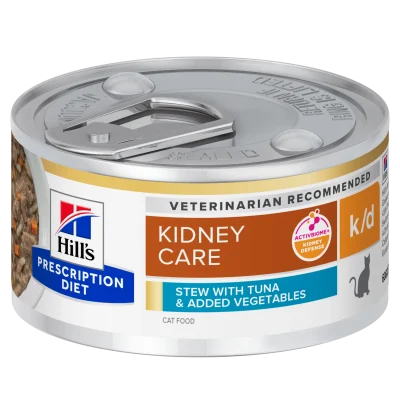 Hill’s Prescription Diet K/D Tocăniță cu Ton și Legume Adăugate Pisici 82g