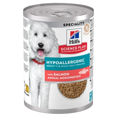 Hill’s Science Plan Hypoallergenic Adult cu Somon Câini 363g
