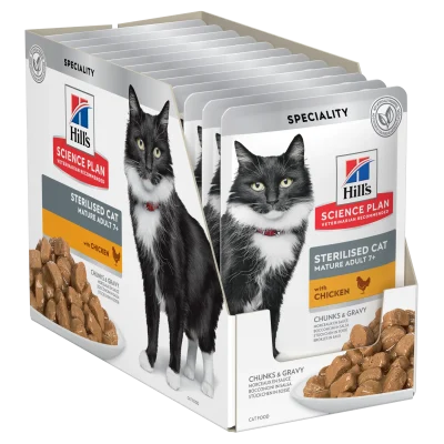 Hill’s Science Plan Sterilised Cat Mature cu Pui Pliculețe Pisici 1.02kg