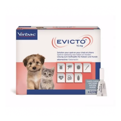 Evicto caini+pisici (/2.5kg) 15mg-sol.spot-on x 4