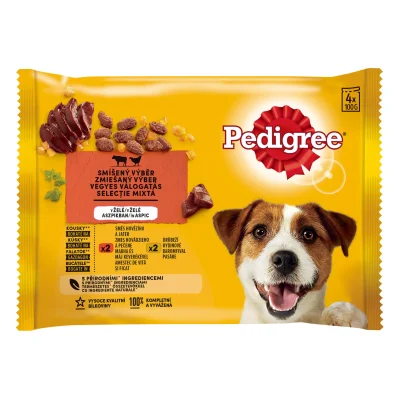 Pedigree Adult Hrană Umedă Vită Pasare Aspic Câini 4x100g