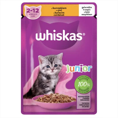 Whiskas Junior Hrană Umedă Pui Aspic Pisici Junioare 85g